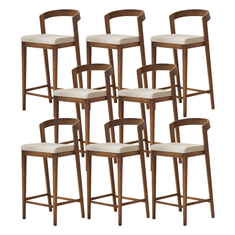 Sgabello moderno in legno in legno massiccio in legno con la schiena in marrone e bianco