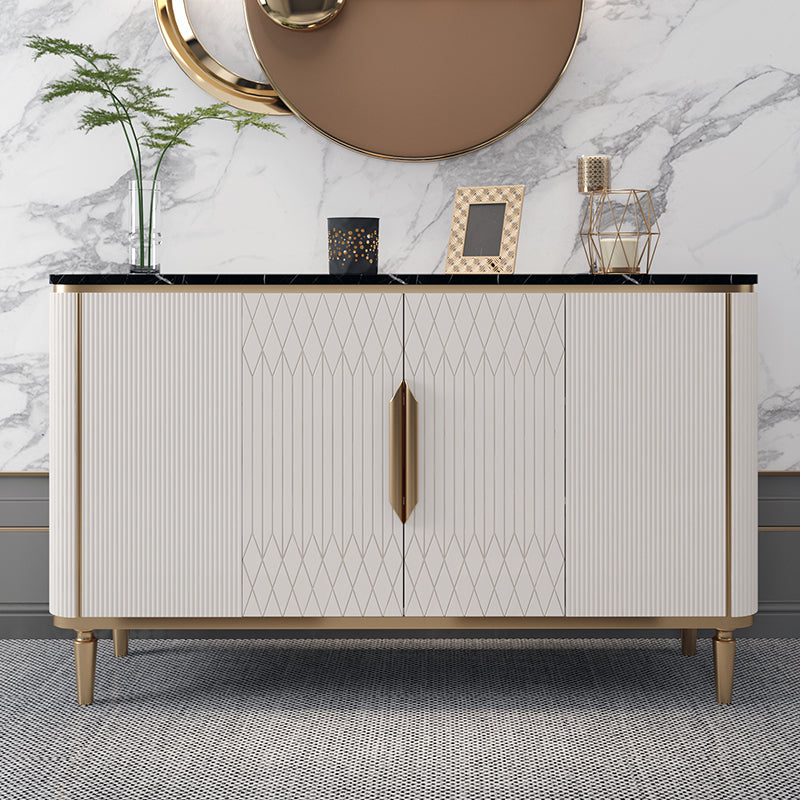 Glam-stijl goudbasis dressoir kast 35,4-inch hoog ontworpen hout cruerenza