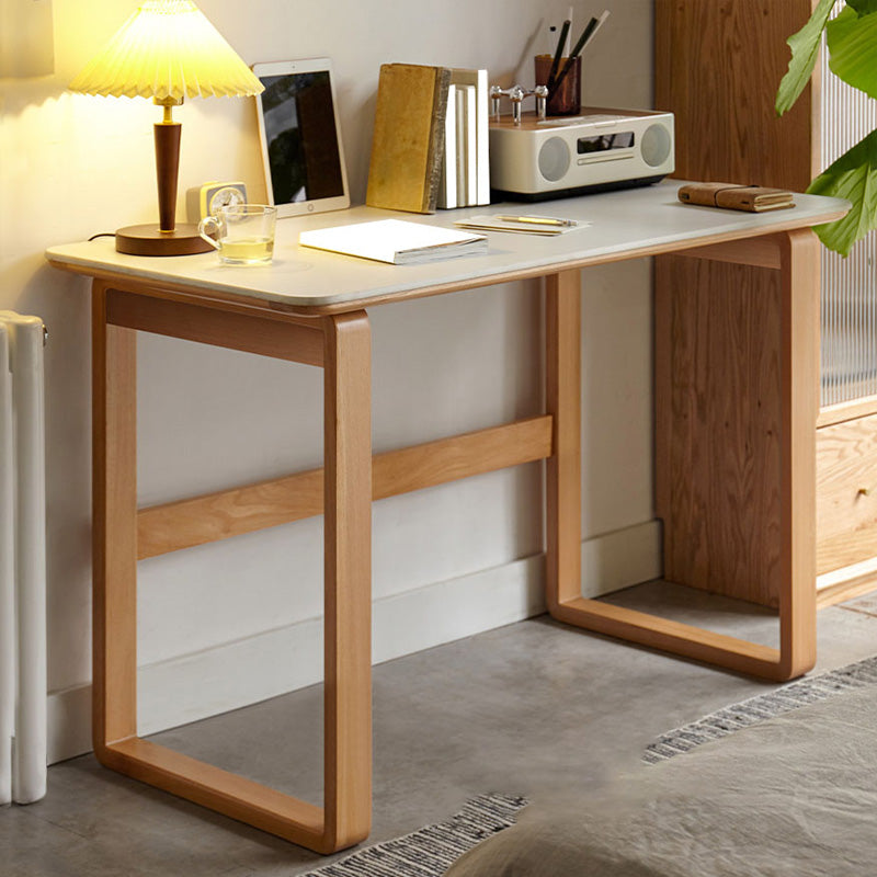 Scrivania per scrittura in stile semplice in legno massiccio scrivania da camera da letto, alto 29,5 pollici