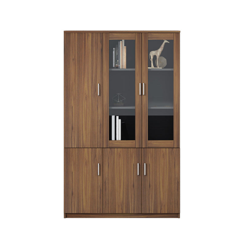 Medieval Modern File Cabinet Wooden Frame Vertical File Cabinet for Office 47"L x 16"W x 79"H Transparent Clearhalo 'Filing Cabinets' 'filling_cabinets' 'furn' 'furn_filling_cabinets' 'Furniture' 'Office Furniture' 7678001
