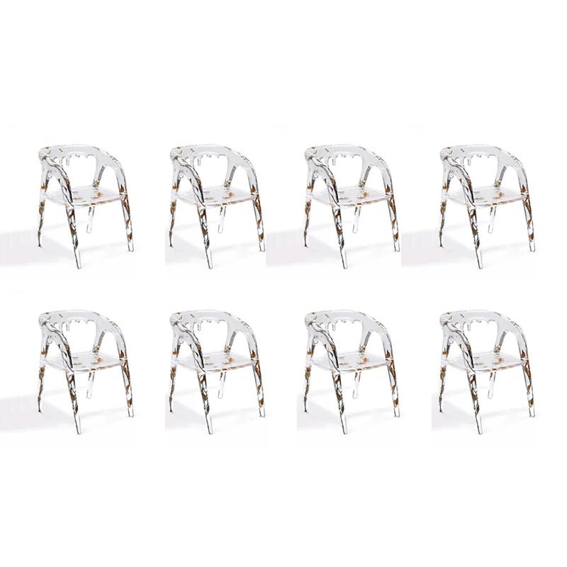 Moderner einfacher Armstuhl Harz Frame Dining Armstuhl für Esszimmer