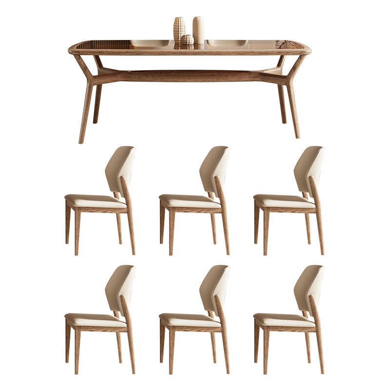 Zeitgenössischer, temperamentvoller Glas Top 4 Bein Basis Esszimmer Set für Küche