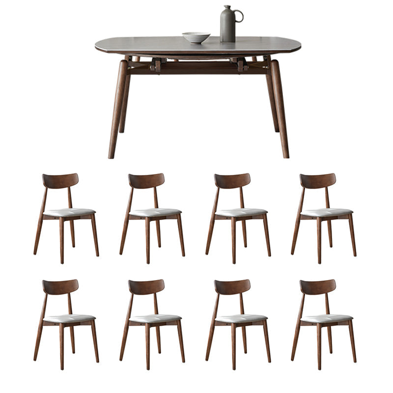 1/5/7/9 Pieces Sintered Stone Top Round Grey Dining Set for Home