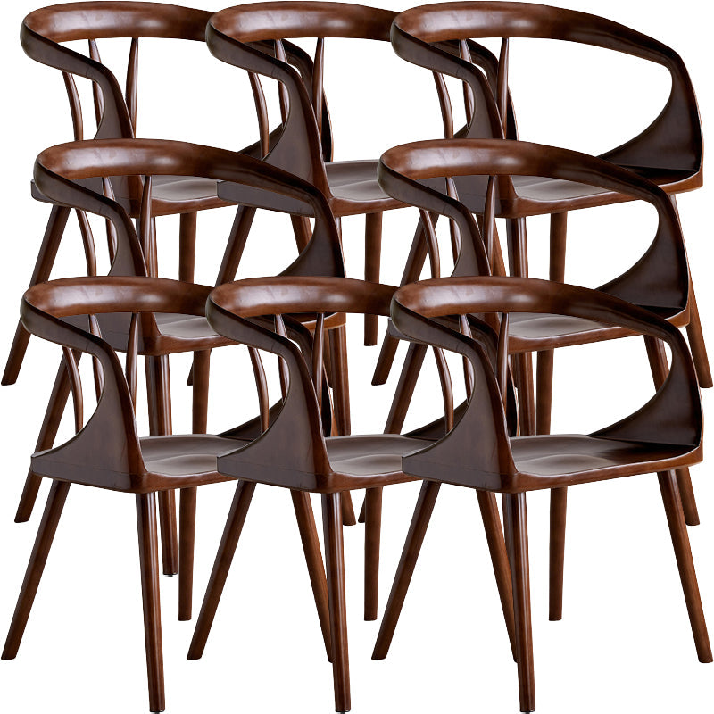 Contemporary Style Open Back Solid Wood Dining Arm Chair for Home