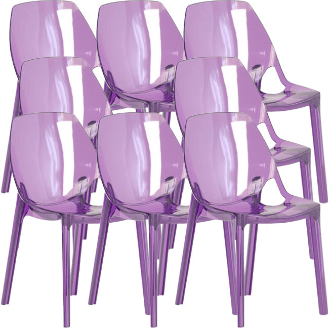 Comedor silla lateral de comedor moderno de plástico sin brazo