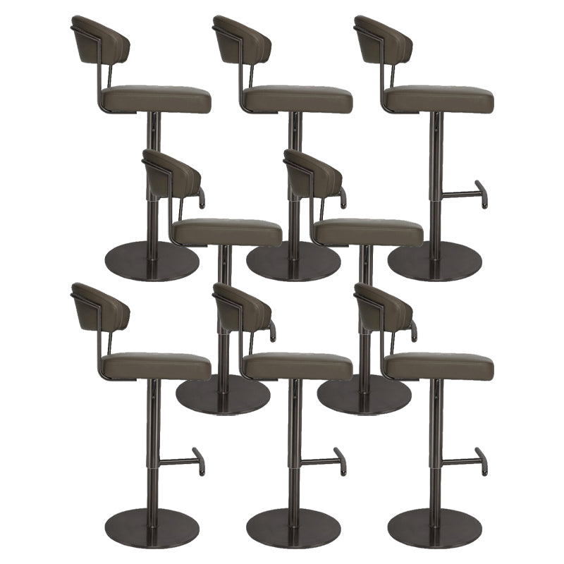 Sgabello alto sgabocale regolabile in stile moderno con cuscino in pelle