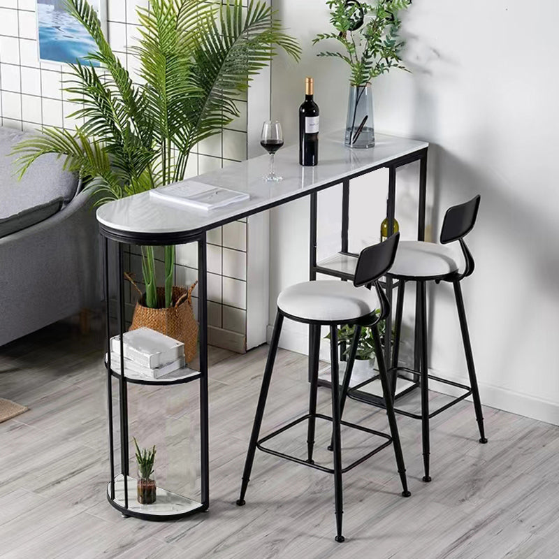 Contemporary 1/2/3 Pieces Stone Specialty Bar Table Set for Indoor Table & Chair(s) Black White Clearhalo 'Bar Furniture' 'furn' 'furn_home_bar_bar_sets' 'Furniture' 'Home Bars & Bar Sets' 'home_bar_bar_sets' 'Kitchen & Dining Furniture' 7686930