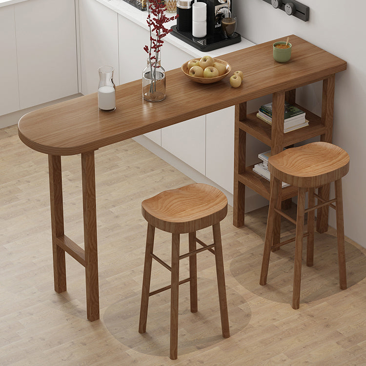 Contemporary Solid Wood Living Room Bar Dining Table in Brown Clearhalo 'Bar Furniture' 'Bar Tables' 'bar_tables' 'furn' 'furn_bar_tables' 'Furniture' 'Kitchen & Dining Furniture' 7687059