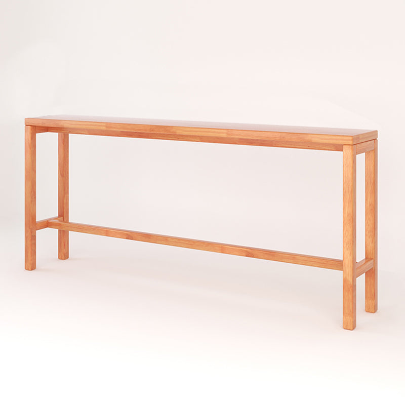 Modern Dining Room Rectangle Trestle Solid Wood Bar Dining Table 70.9"L x 15.7"W x 41.3"H Cherry Without Chairs Clearhalo 'Bar Furniture' 'Bar Tables' 'bar_tables' 'furn' 'furn_bar_tables' 'Furniture' 'Kitchen & Dining Furniture' 7687094