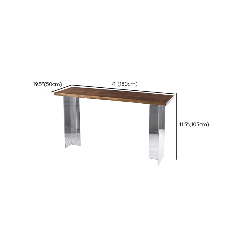 Modern Solid Wood Acrylic Base Bar Table for Kitchen Dining Room Clearhalo 'Bar Furniture' 'Bar Tables' 'bar_tables' 'furn' 'furn_bar_tables' 'Furniture' 'Kitchen & Dining Furniture' 7687121