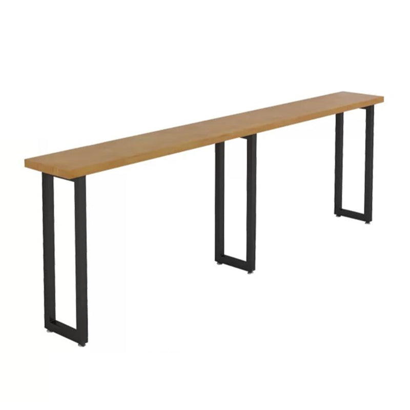 Solid Wood Rectangle Bistro Table with Metal Frame for Living Room Without Chairs Clearhalo 'Bar Furniture' 'Bar Tables' 'bar_tables' 'furn' 'furn_bar_tables' 'Furniture' 'Kitchen & Dining Furniture' 7687150