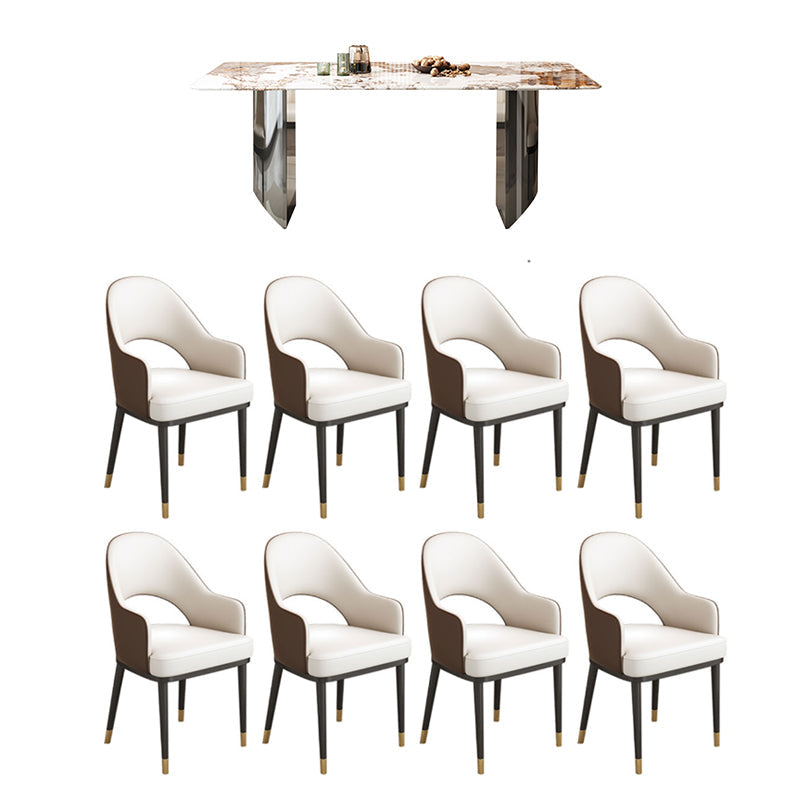 1/5/7/9 piezas Rectángulo moderno de piedra sinterizada Doble pedestal set para hogar