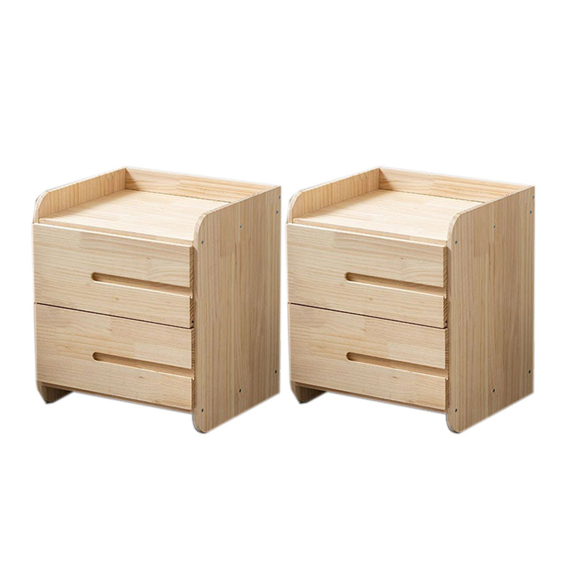 Nightand de table à accentuation de pin scandinave 20 'avec des tiroirs