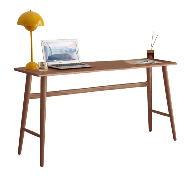 Solid Wood Home Office Desk Contemporary Trestle Base Writing Desk 63"L x 16"W x 30"H Walnut Clearhalo 'furn' 'furn_office_desk' 'Furniture' 'Office Desks' 'Office Furniture' 'office_desk' 7691038