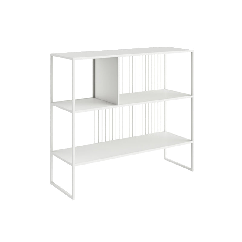 Contemporary Horizontal Metal Bookshelf Open Back Bookcase with Shelves White 4 Clearhalo 'Bookcases' 'furn' 'furn_bookcases' 'Furniture' 'Office Furniture' 7691610
