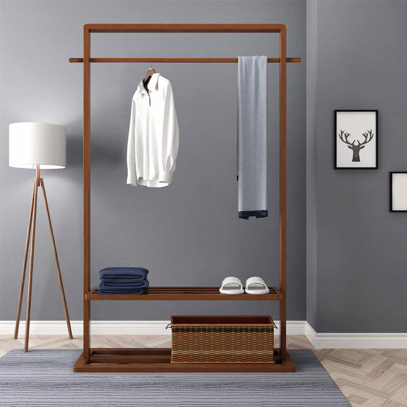 Medio de siglo Moderno Hall Stand de madera de madera interior con almacenamiento