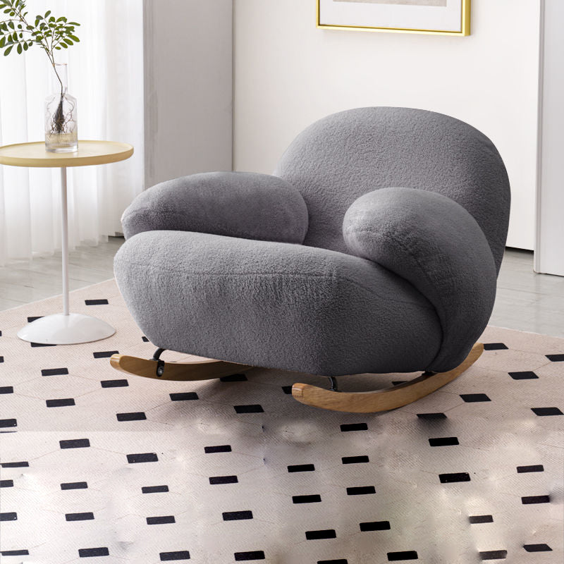 Silla de acento de mecedora contemporánea Rocket de acabado antiguo con cojín de asiento