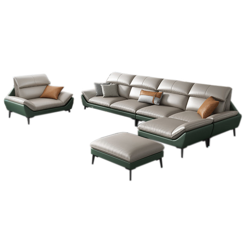 Couleur de couleur en mousse Épouillé bras étanche canapé en cuir authentique pour la maison