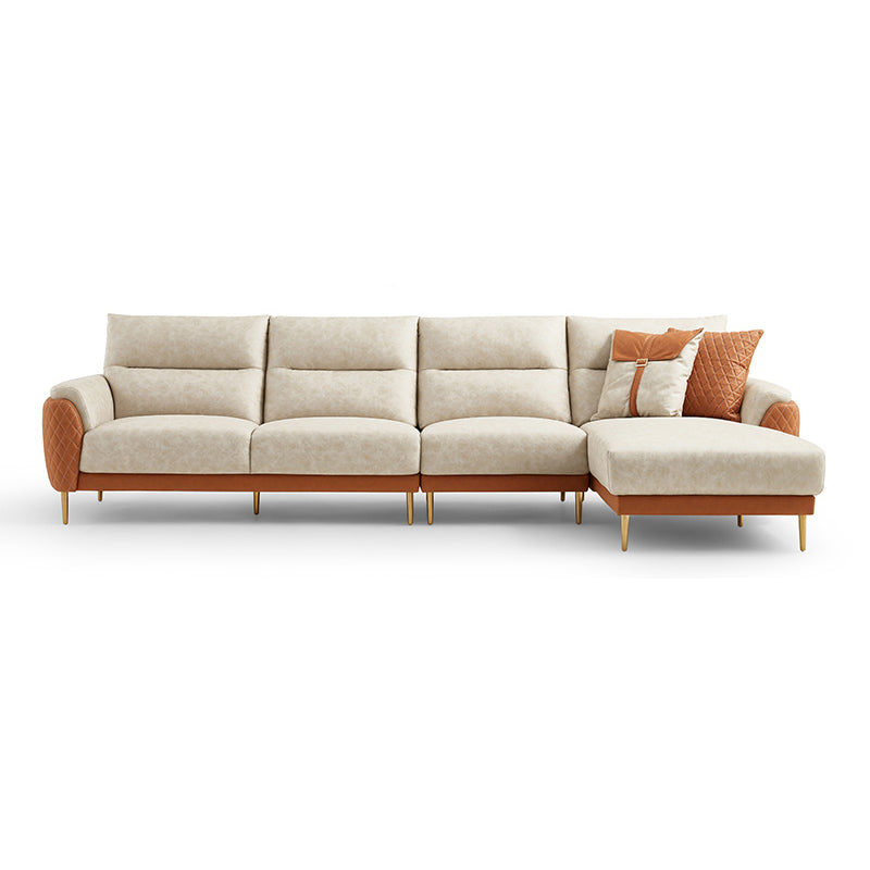 Faux Leather Glam Stain Resistant Square Arm Sofa for Living Room