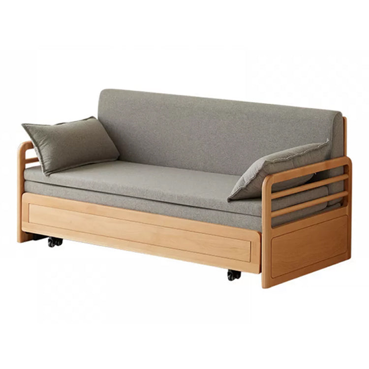 Scandinavische vaste houten bank futon verwijderbare stof slaper bank