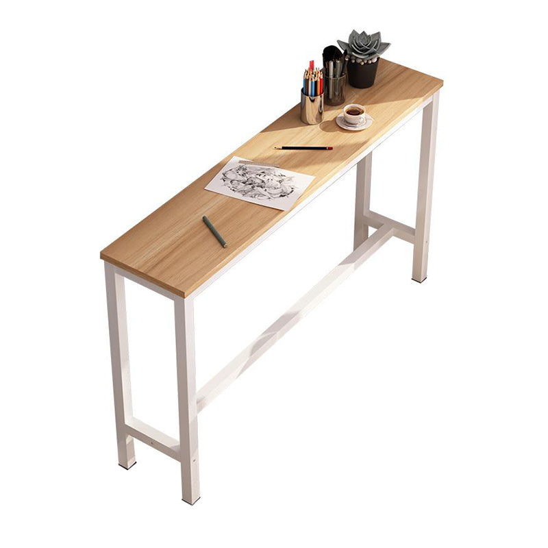 Contemporary Manufactured Wood Bar Table with Metal Base for Home White Without Chairs Clearhalo 'Bar Furniture' 'Bar Tables' 'bar_tables' 'furn' 'furn_bar_tables' 'Furniture' 'Kitchen & Dining Furniture' 7719227