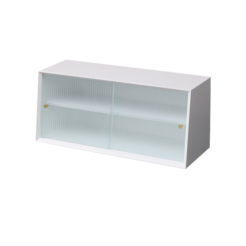 Armadio contemporaneo in legno massiccio con porte di vetro scorrevole