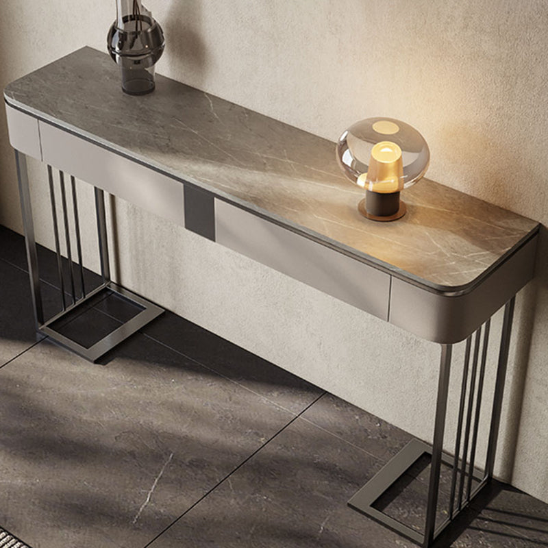Rectangle Console Table Scratch Resistant with Stone Top for Hall