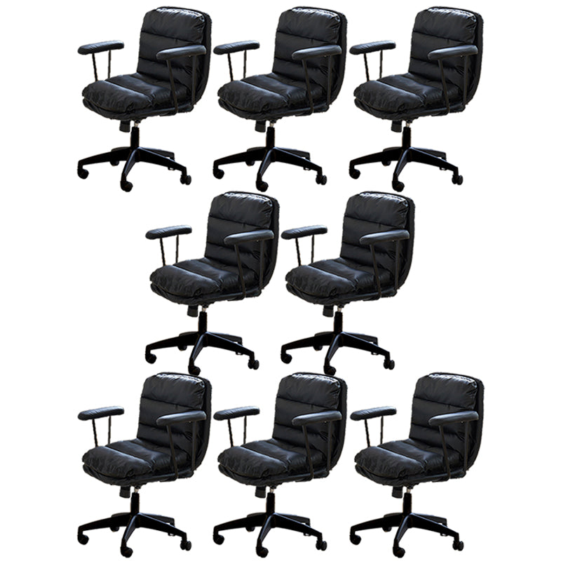 Modern Padded Arms Office Chair Leather Tilt Mechanism No Distressing Ergonomic Desk Chair
