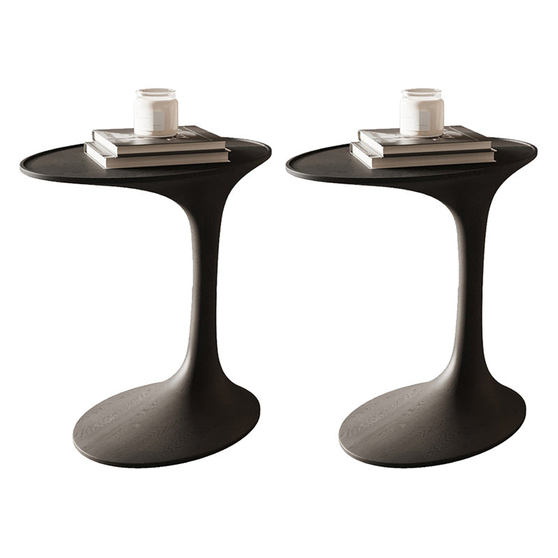 Tavolo da divano di divano c-forma contemporaneo in legno massiccio