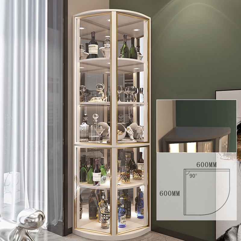 2ドアウッドキャビネット78.74 "ガラスドア付きの高さのアクセントキャビネット