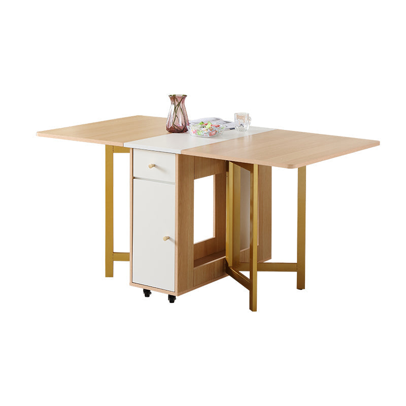 Moderno rettangolo tavolo da pranzo goccia in legno pieghevole per sala da pranzo