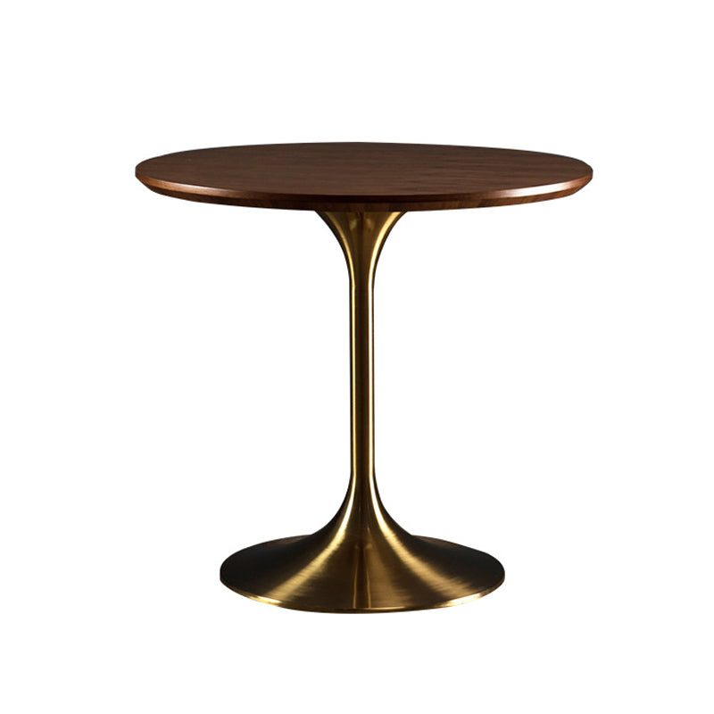 Table de salle à manger ronde en bois moderne avec base en tulipe en métal