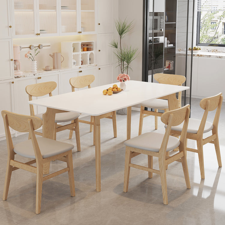 1/5/7 Piece Rectangle Shape Dining Room Table and Chair Set for Home