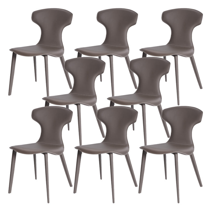 Contemporary Faux Leather Dining and Accent Chairs for Kitchen Grey 8 Piece Set Clearhalo 'Dining Chairs' 'Dining Tables & Seating' 'dining_chair' 'furn' 'furn_dining_chair' 'Furniture' 'Kitchen & Dining Furniture' 7733348