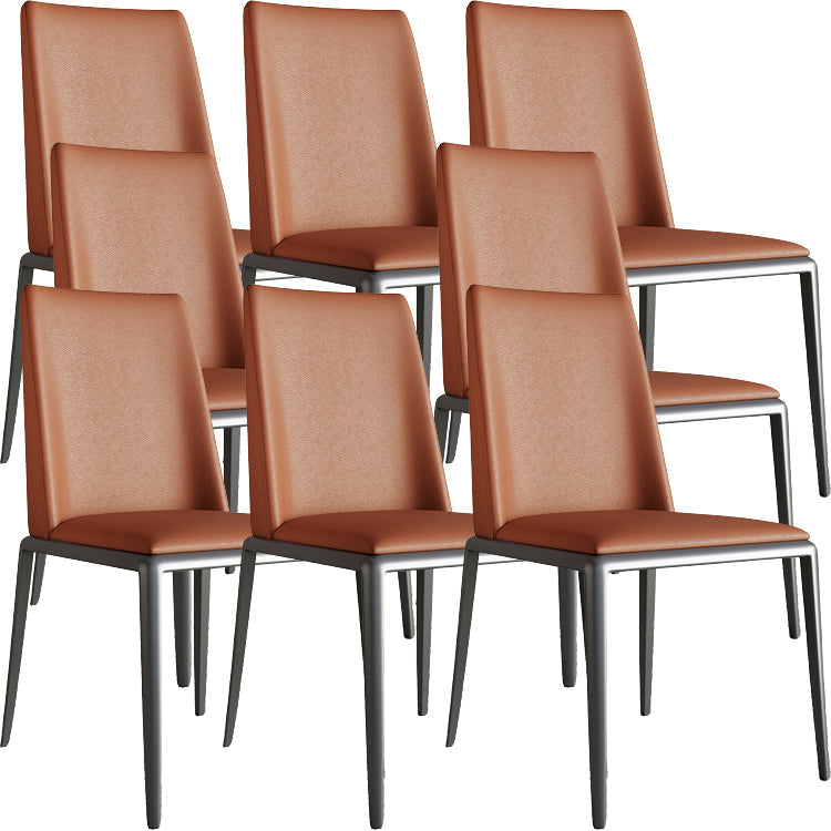 Silberbein zeitgenössischer Kunstleder -Esszimmerstuhl für Zuhause