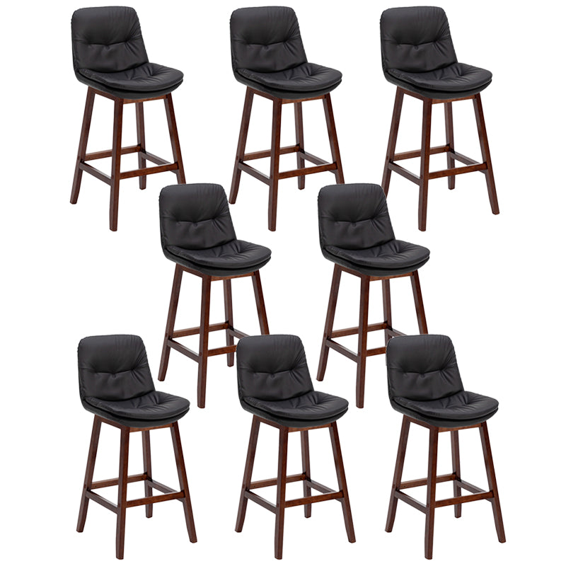 Gambe in legno massiccio contemporaneo sgabelli in legno in finto in pelle con poggiapiedi