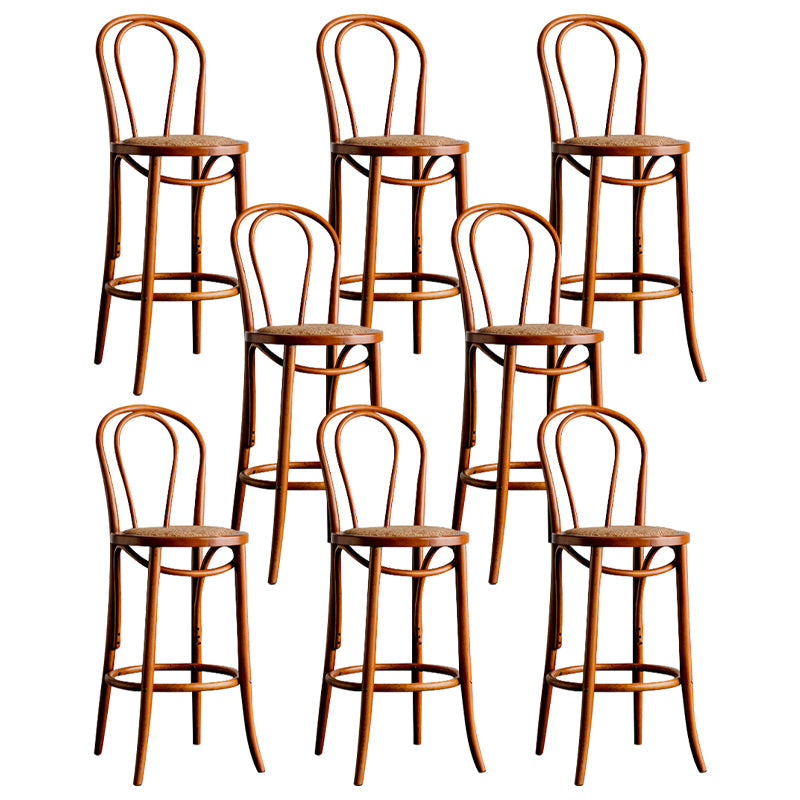 Sgabello con banco in legno massiccio in stile moderno con 4 gambe