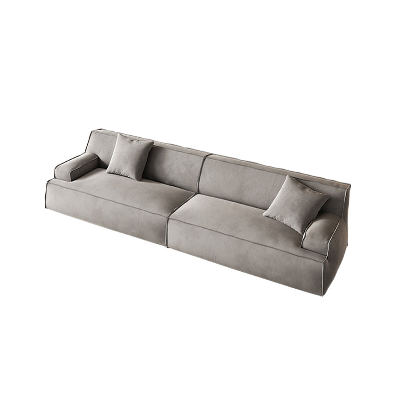 Sofá de brazo empotrado de cuero/tela genuino contemporáneo para sala de estar