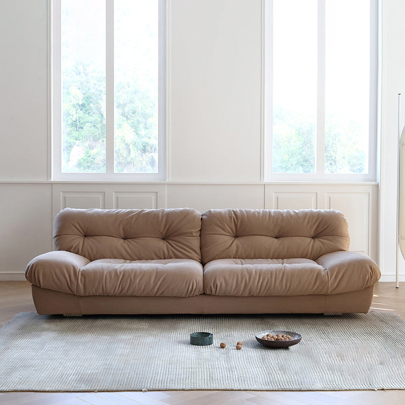 Divano senza braccio in pelle sinucina resistente alle macchie di campagna francese in marrone/beige