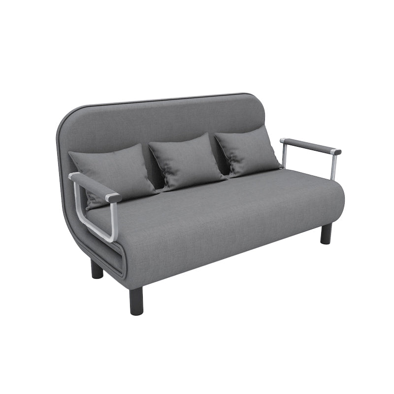 Removable Cushions Sleeper Sofa Contemporary Square Arms Sofa Bed 59"L x 28"W x 32"H Gray Clearhalo 'furn' 'furn_futons' 'Furniture' 'Futons & Daybeds' 'Futons' 'Living Room Furniture' 7742141