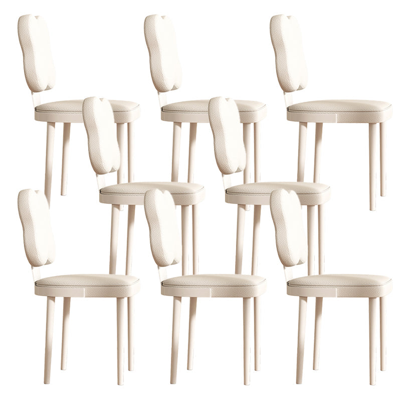 Silla de comedor lateral de cuero sinté de cuero sinté de falso interior contemporáneo