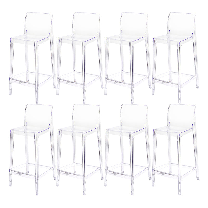 Contemporary Acrylic Low Back Armless Bar Stool with Footrest Clear 8 Piece Set Bar Stool(30"H) Clearhalo 'Bar Furniture' 'Bar Stools' 'bar_stools' 'furn' 'furn_bar_stools' 'Furniture' 'Kitchen & Dining Furniture' 7748656