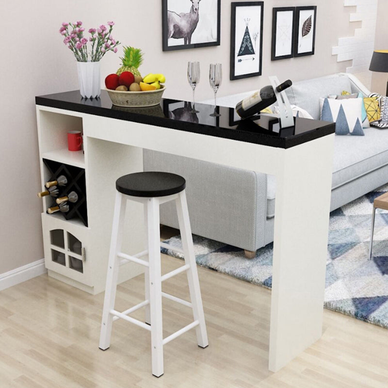 Tavolo da barre per rettangolo a doppio piedistallo contemporaneo per sala da pranzo in cucina