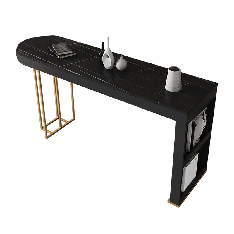 Contemporary Sintered Stone Dining Bar Table for Kitchen Dining Room Black Without Chairs Clearhalo 'Bar Furniture' 'Bar Tables' 'bar_tables' 'furn' 'furn_bar_tables' 'Furniture' 'Kitchen & Dining Furniture' 7749098