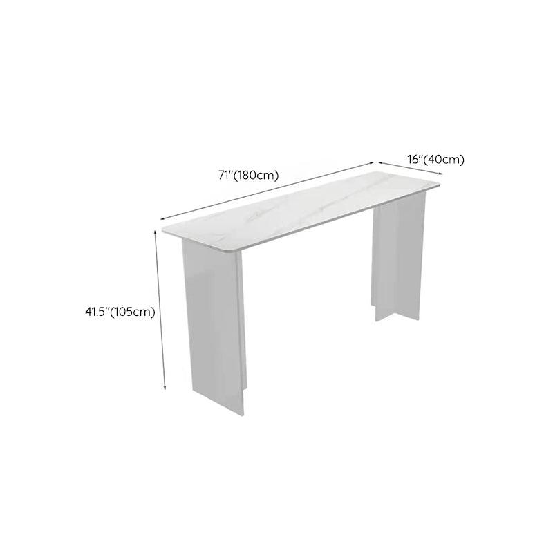 Modern White Stone Top Bistro Table with Acrylic Base for Small Places Clearhalo 'Bar Furniture' 'Bar Tables' 'bar_tables' 'furn' 'furn_bar_tables' 'Furniture' 'Kitchen & Dining Furniture' 7749210