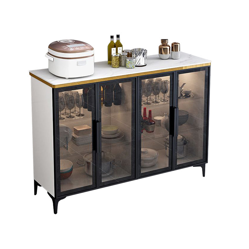 Modern Style Glass Doors Wood Sideboard Cabinet with Cabinets White Clearhalo 'buffet_sideboard' 'Buffets & Sideboards' 'furn' 'furn_buffet_sideboard' 'Furniture' 'Kitchen & Dining Furniture' 7749396