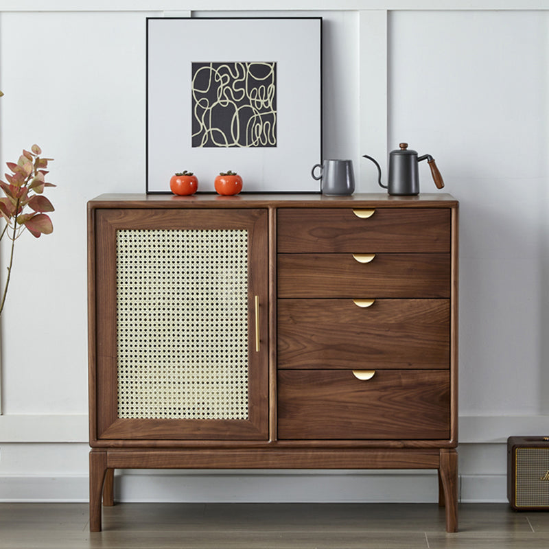 Armadietto di sideboard in legno massiccio in stile contemporaneo con armadio e cassetti