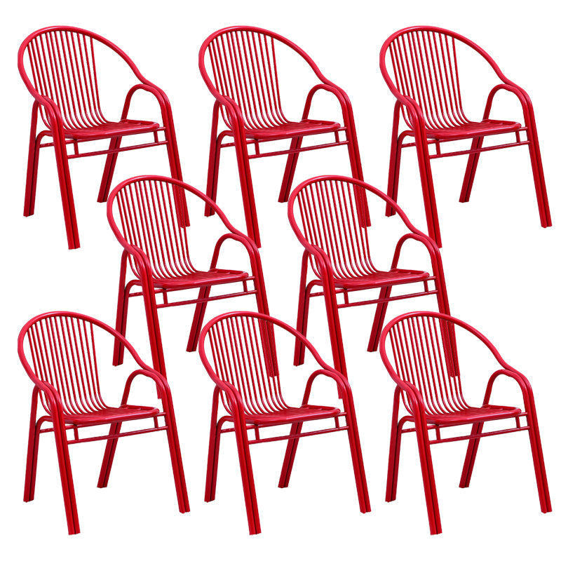 Sedia da pranzo in metallo da sala da pranzo contemporaneo con braccio