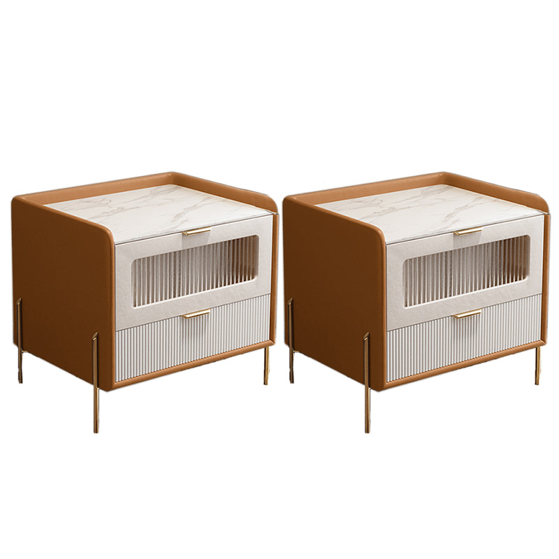 2 cassetti comodini da comodino da tavolo accento glam