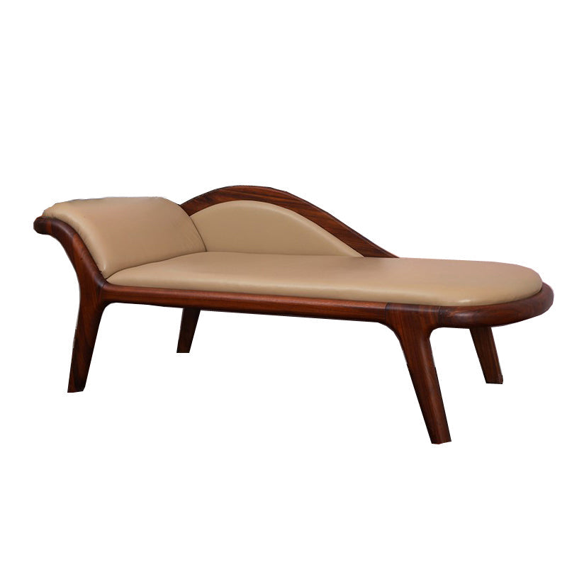 Traditional Wooden One Arm Chaise Flared Arms for Bedroom Living Room Off-White Clearhalo 'Chairs & Seating' 'Chaise Lounge' 'chaise_lounge' 'furn' 'furn_chaise_lounge' 'Furniture' 'Living Room Furniture' 7761971